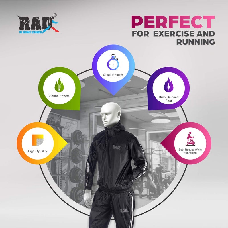 RAD Sauna Suit for men & women weight loss - Workout Sweat Suits with Hood - Fat Burning Suit - Boost Fat Burn (White, 3XL) - Image 5
